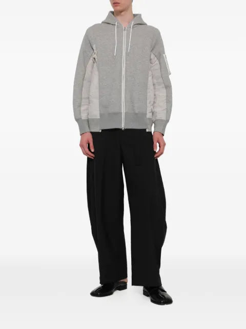sacai hybrid paneled hoodie