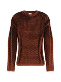 Diesel K-Mione treated cable-knit panelled sweater