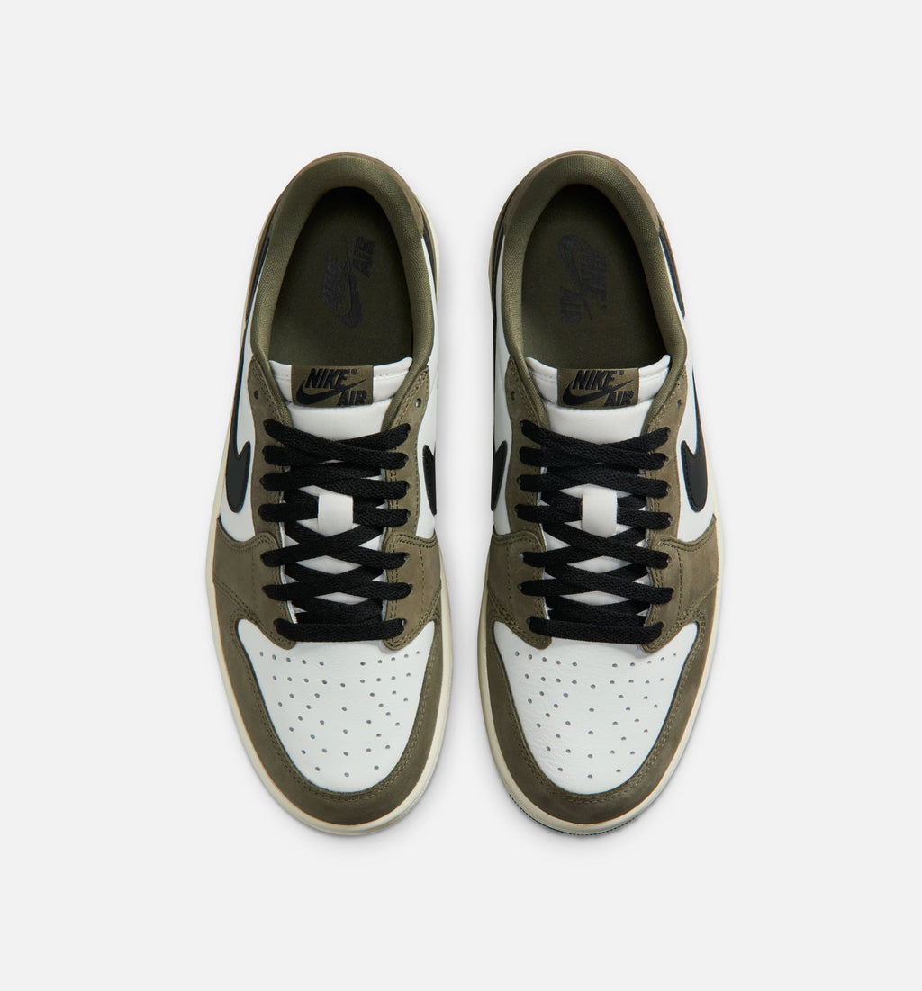 Air Jordan 1 Low Men's Lifestyle Sneakers - Sail/Hemp/Fire Red/College Grey