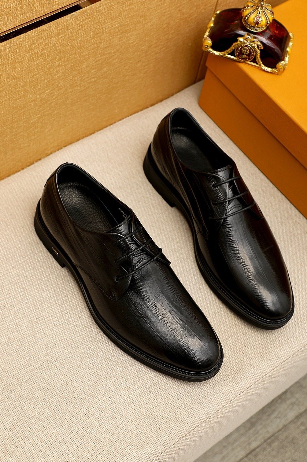 Louis Vuitton Black Lace-Up Dress Shoes - Leather Lining